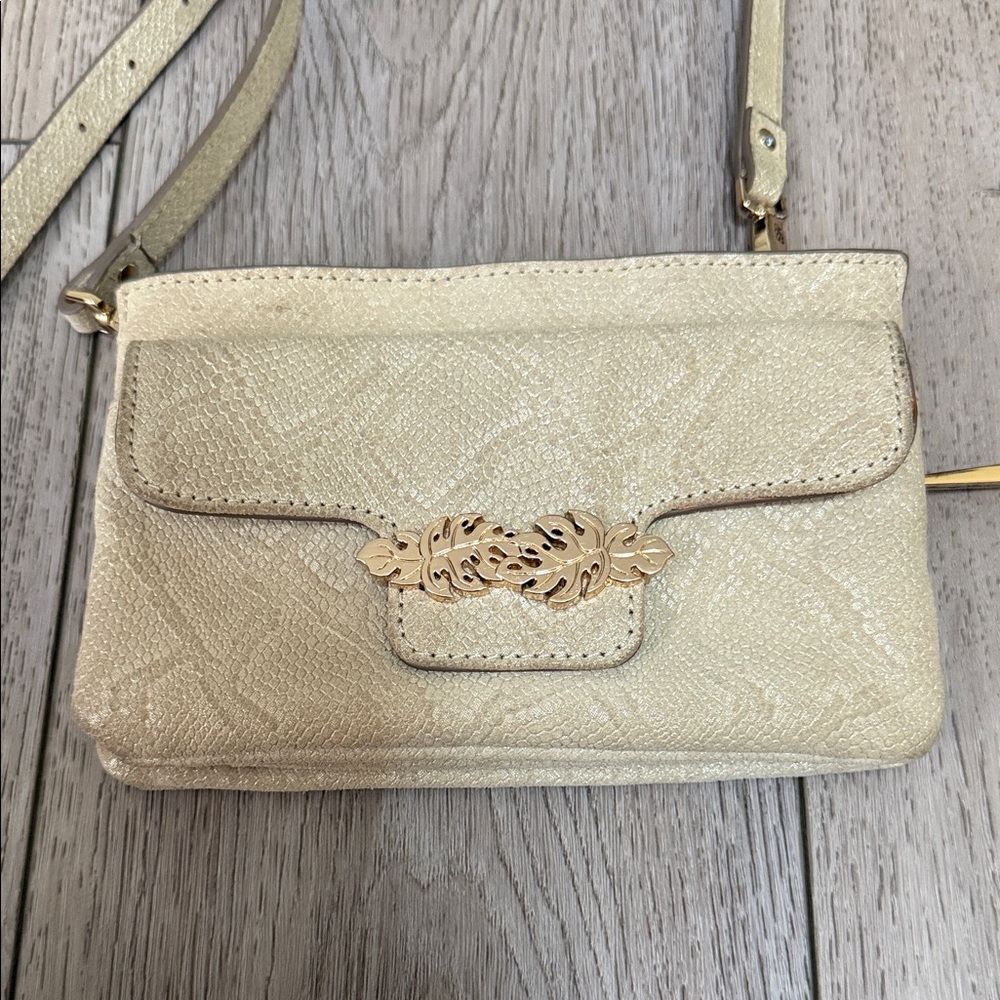 Tommy Bahama snake embossed leather crossbody